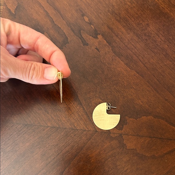 Cost Plus World Market Gold Circular Cutout Disc Earrings - Picture 2 of 3